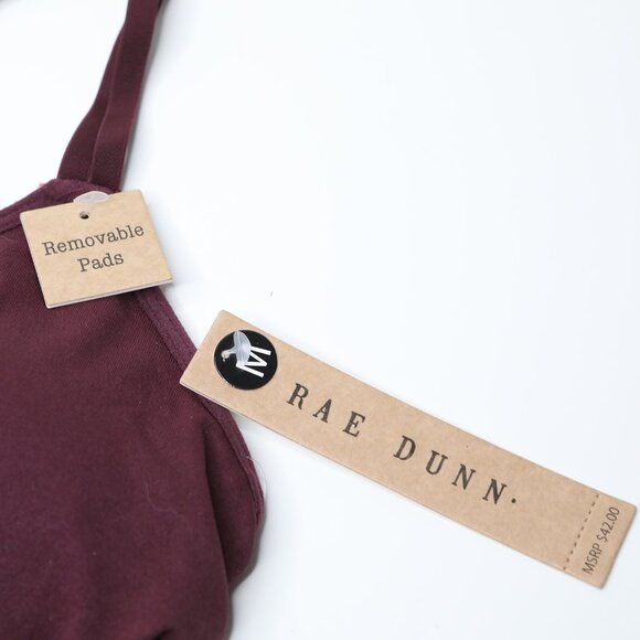 Rae Dunn Comfort Racerback Bra Stretch Padded Light Support Lounge Fig Medium - Picture 5 of 7